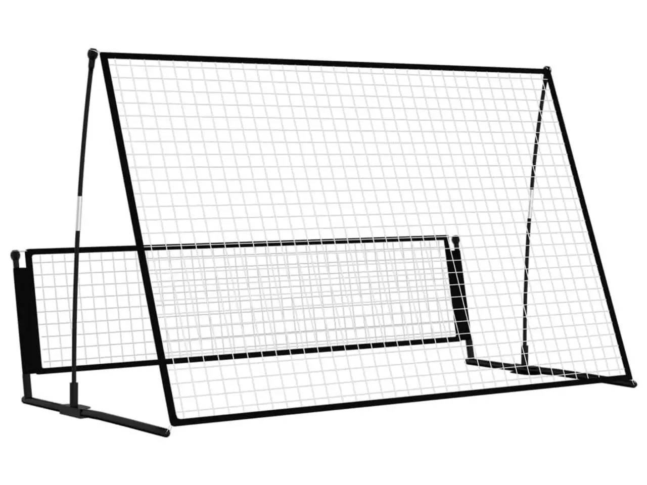 Billede 5 - 2-i-1 fodbold-rebounder 202×104×120 cm - stål, sort