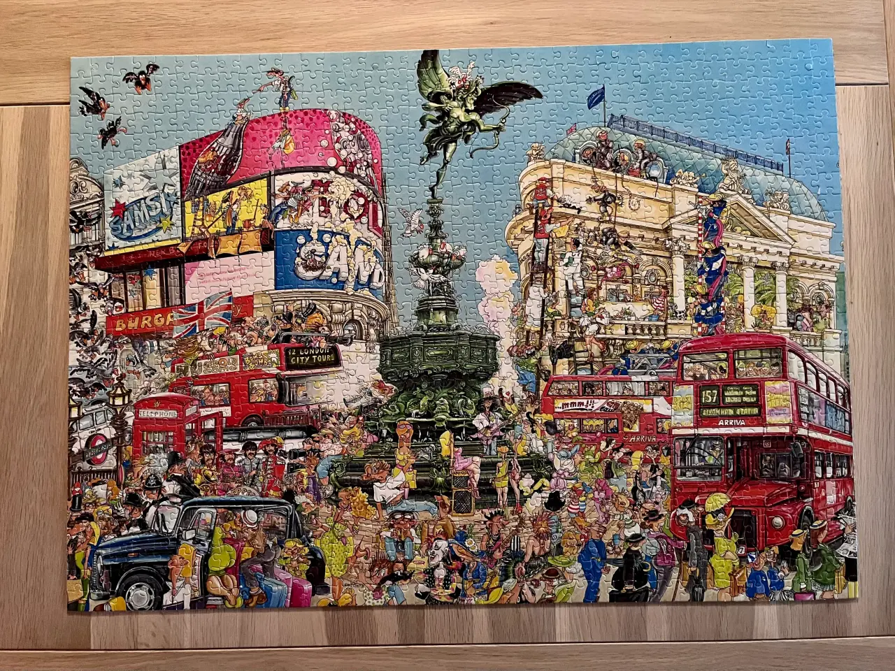 Billede 2 - Puslespil Comic Cartoon Picadilly Circus 1000