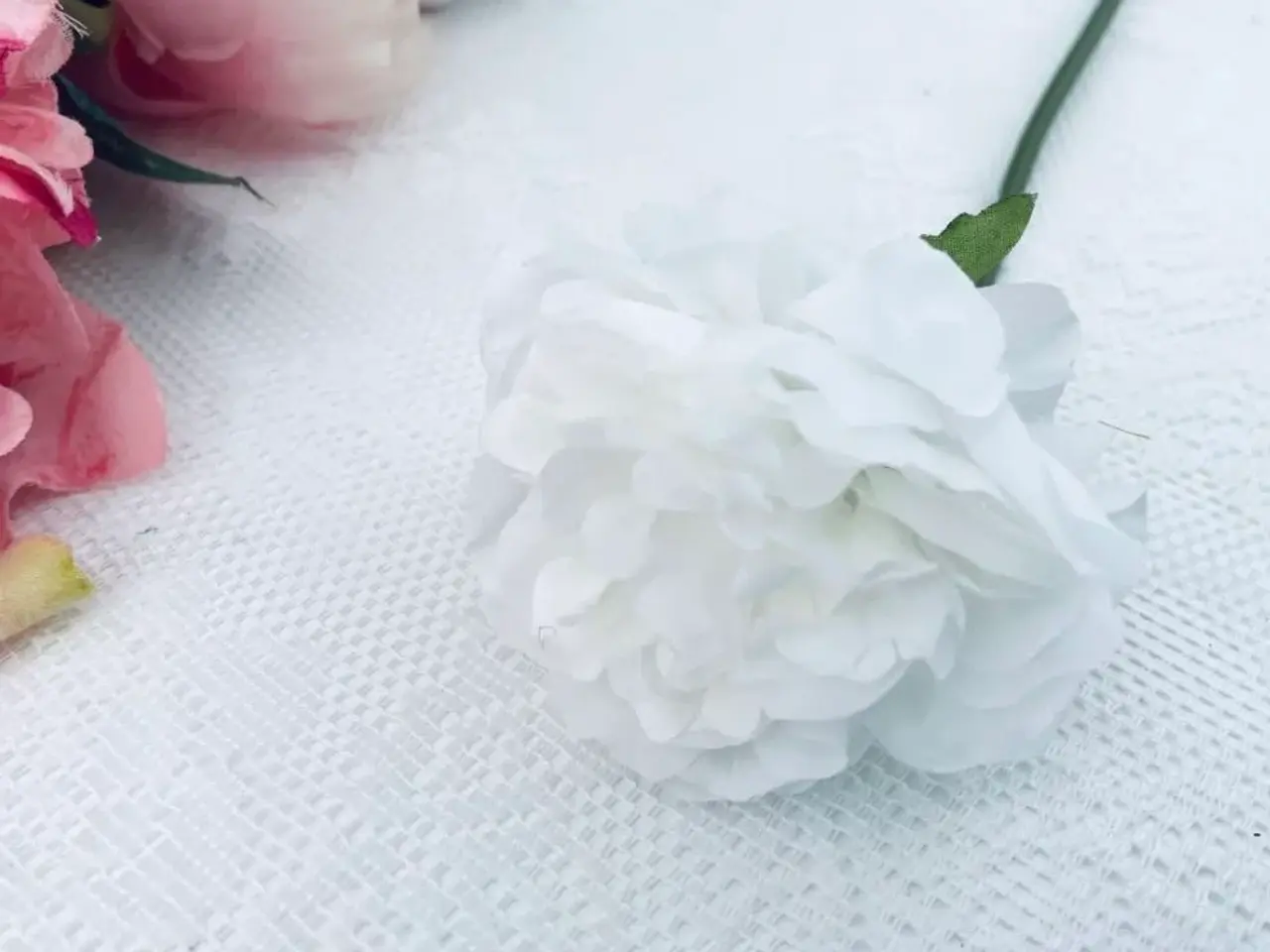 Billede 3 - Kunstig blomster hvide 5 stk