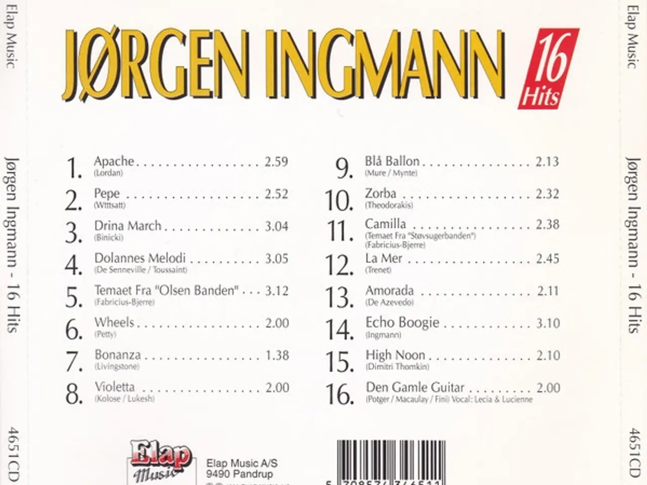 Billede 2 - Jørgen Ingmann – 16 Hits – CD