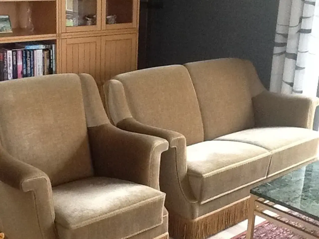 Billede 1 - Veloursofa og stol