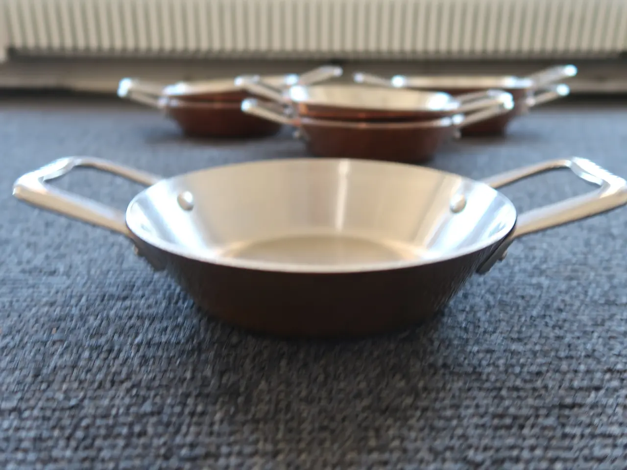 Billede 3 - 7 stk. Scanpan kobber Mini paellapande - Ø 16 cm