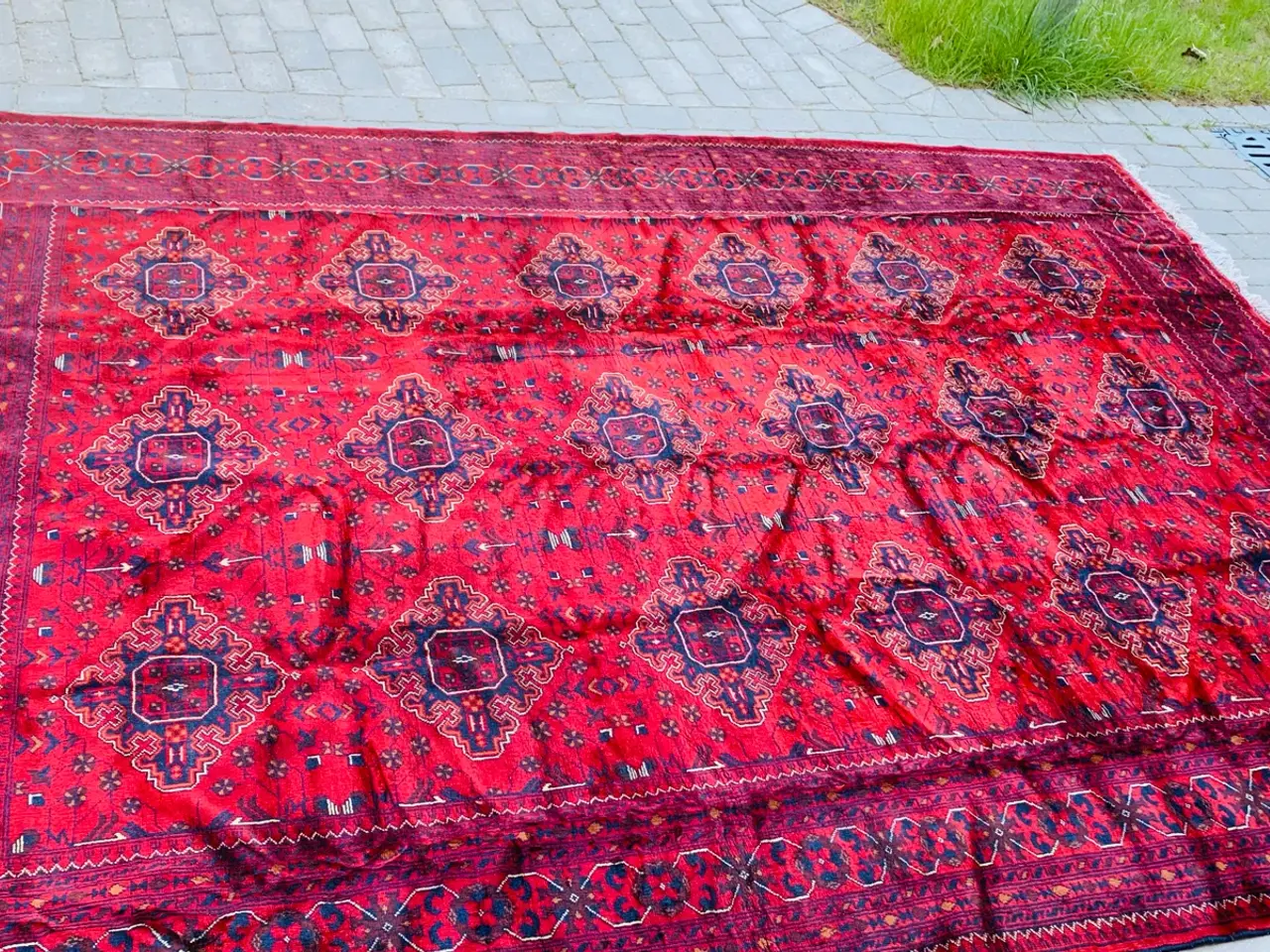 Billede 4 - Ægte håndlavet afghansk tæppe – ca. 9 m²