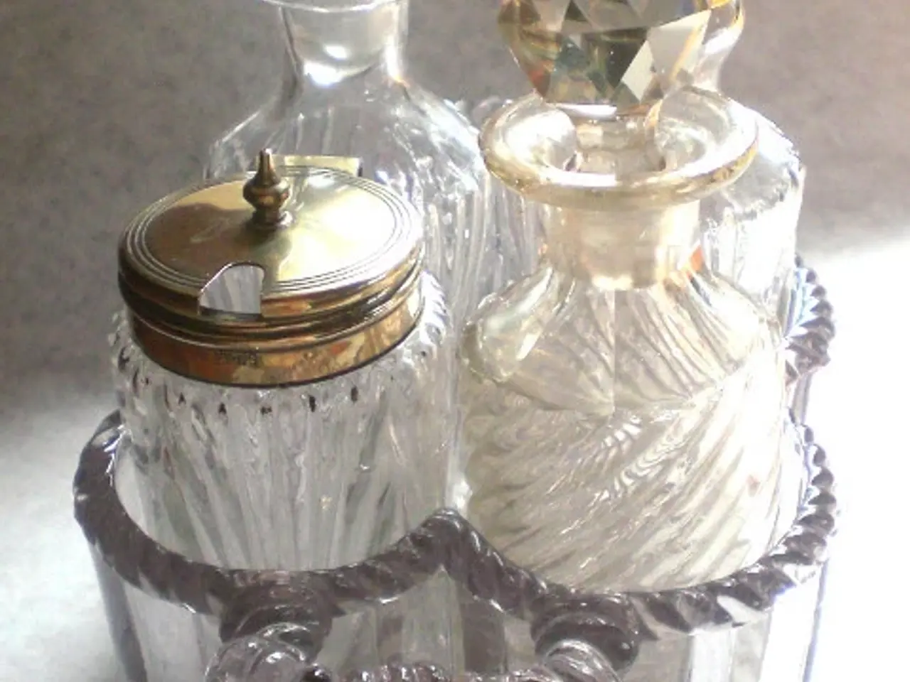 Billede 1 - Plat de ménage, sølv-glas