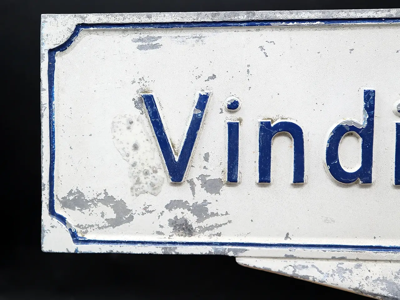 Billede 5 - Vintage dansk vejskilt “Vindingevej” i aluminium