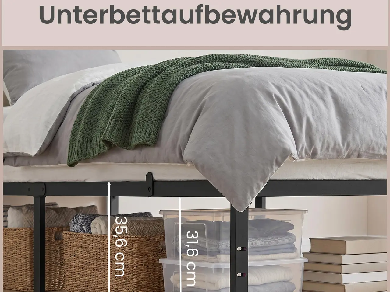 Billede 5 - Sengestel 90 x 200 cm i stål - mat sort