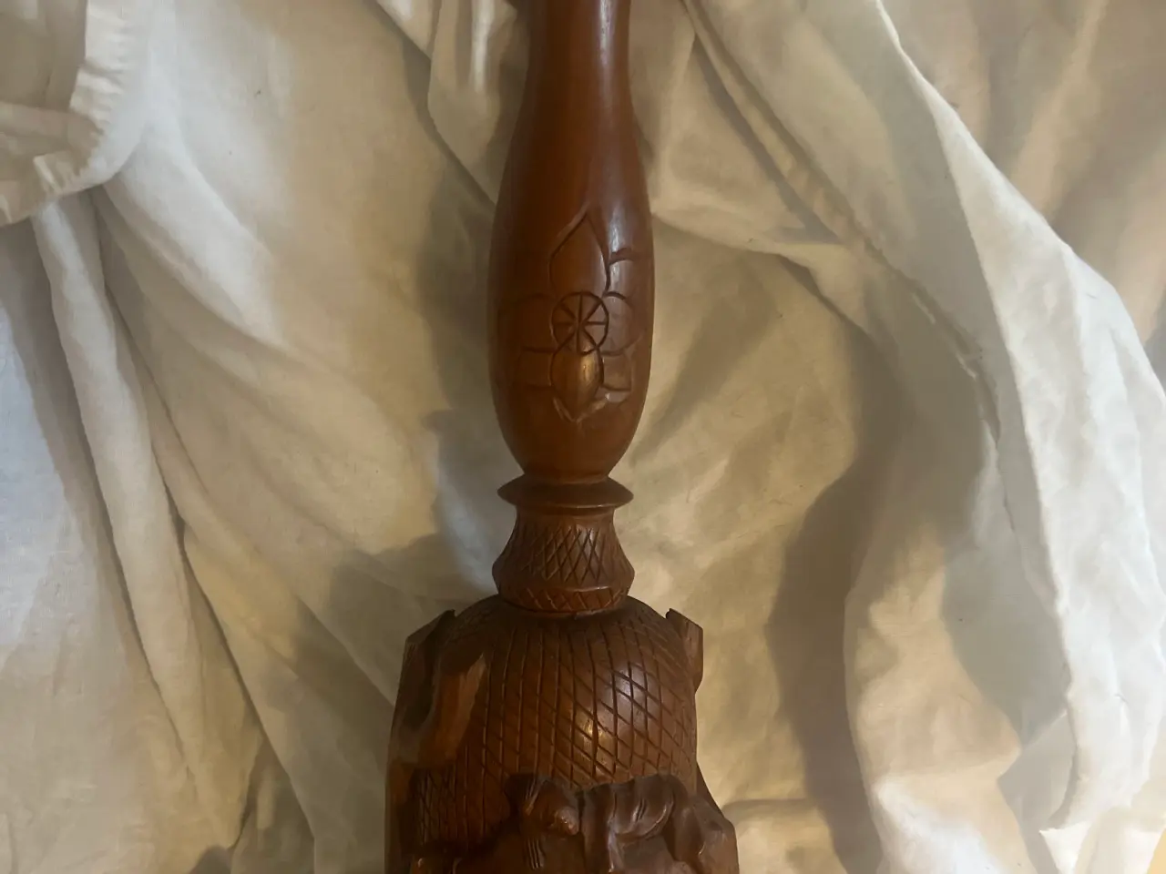Billede 1 - Teaktræ bordlampe