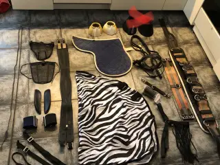 rideudstyrs pakke med bla trense og longegjord