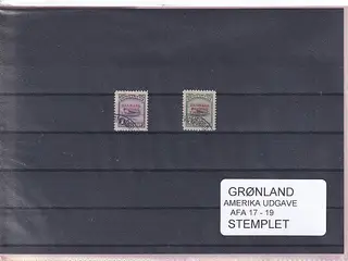 Grønland - Amerika Udgave AFA 17 - 19 - Stemplet