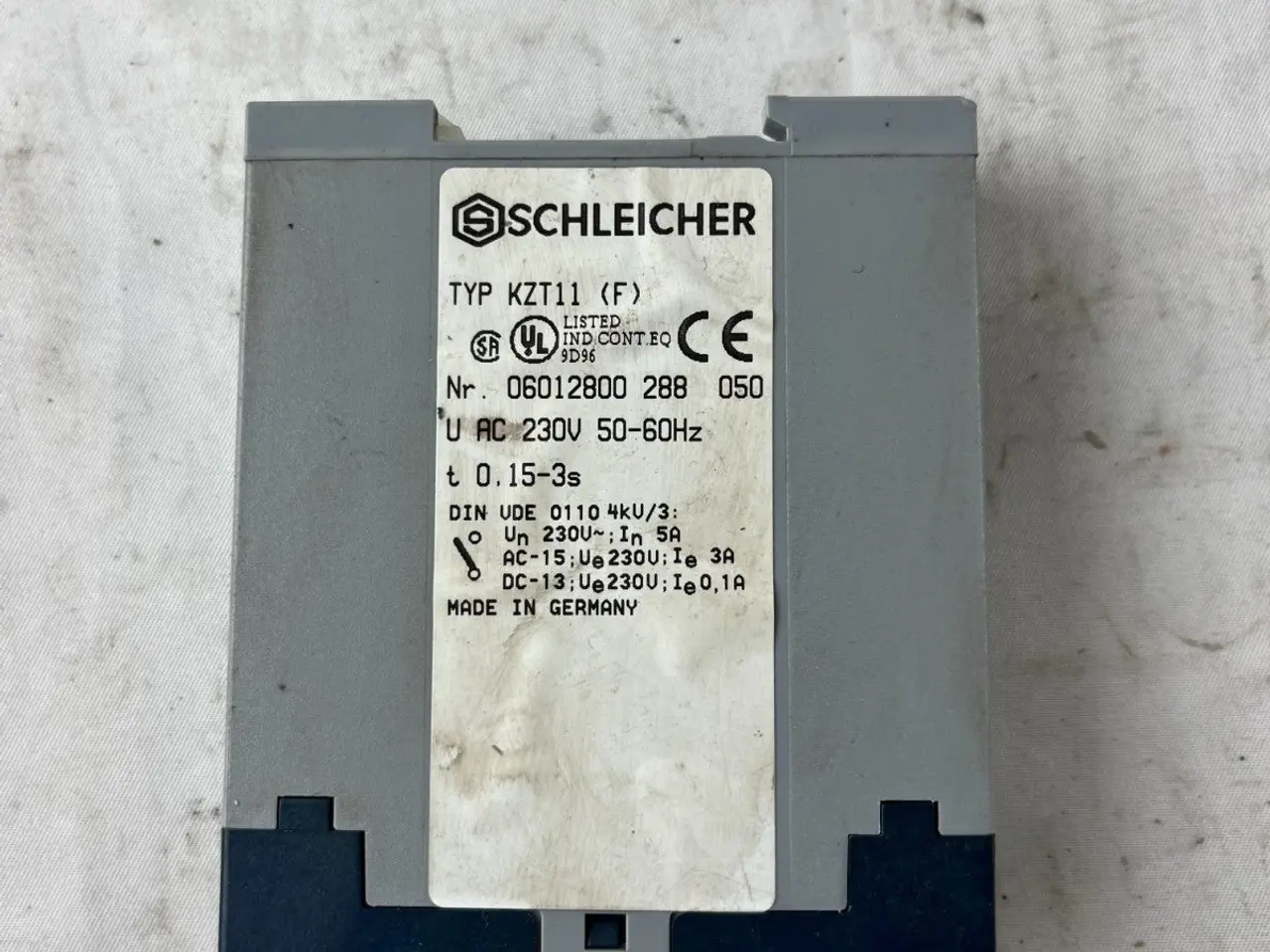 Billede 5 - Schleicher KZT11 Timer relæ 230VAC 0.15-3s Time