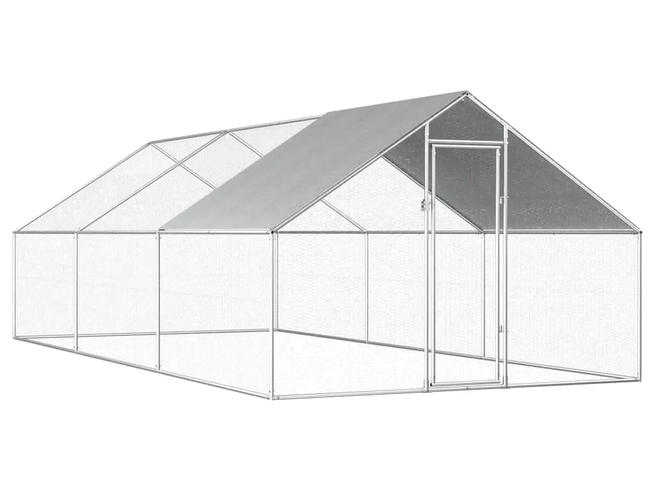 Billede 1 - Udendørs hønsebur 2,75 x 6 x 1,92 m - galvaniseret stål