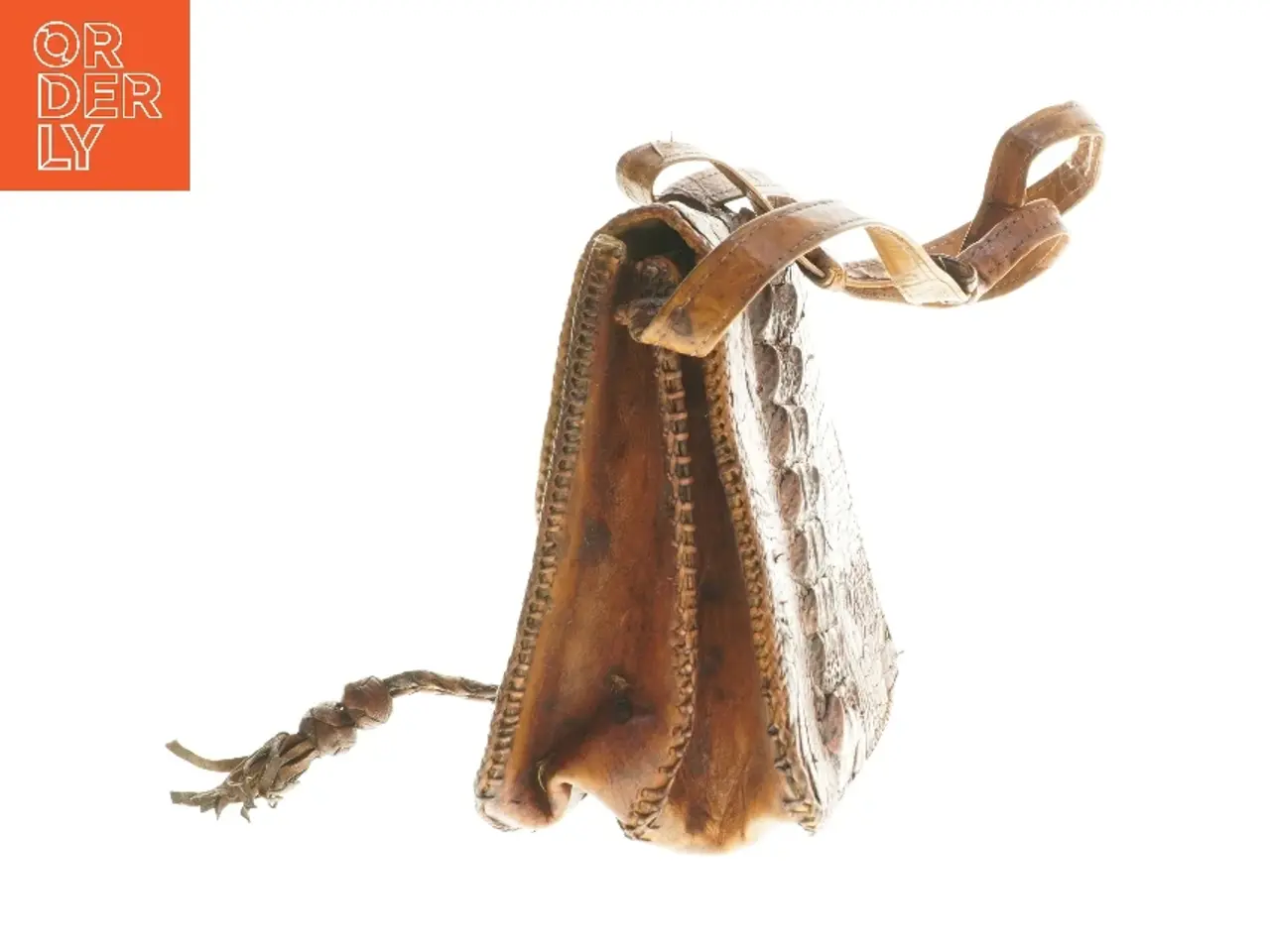 Billede 2 - Krokodilleskinds taske (str. 22x24x14 cm)