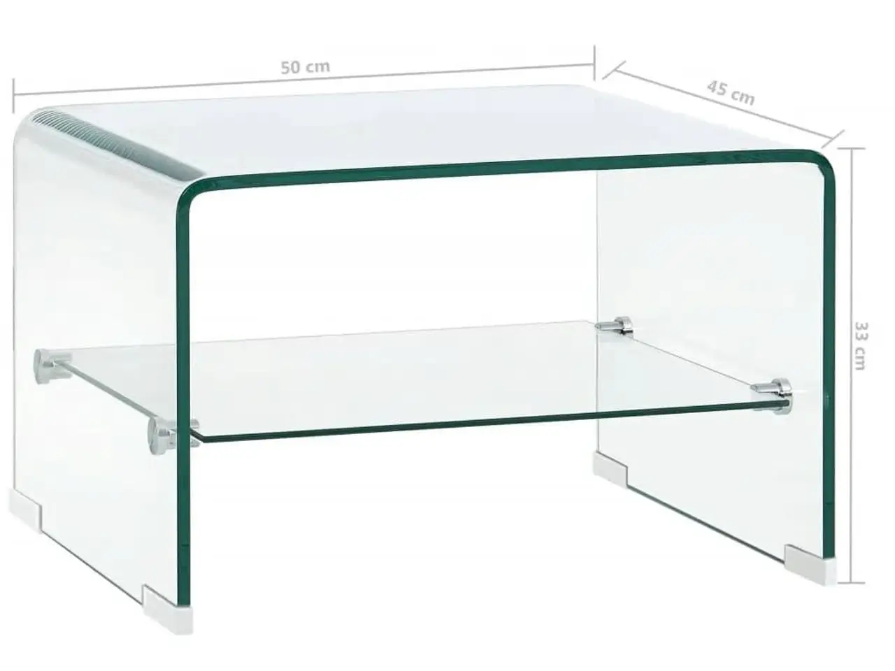 Billede 5 - Sofabord i hærdet glas - transparent, 50 × 45 × 33 cm