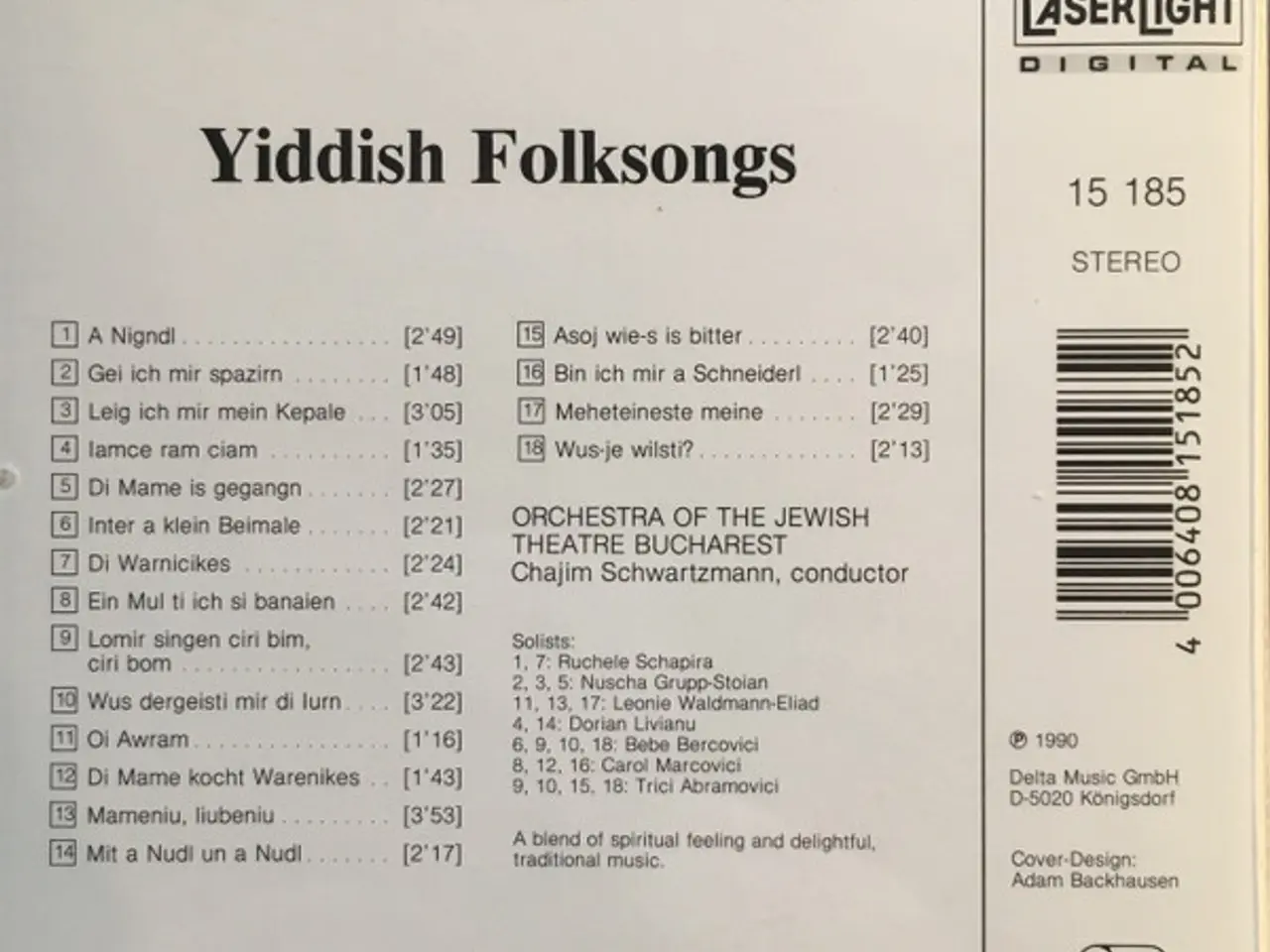 Billede 2 - Orchestra Of The… – Yiddish Folksongs – CD
