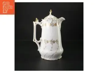 Porcelænskande med gulddetaljer (str. 24,5 cm)