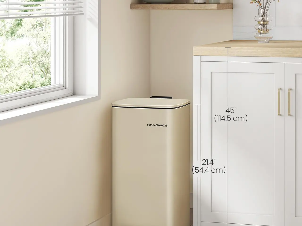Billede 2 - Pedalspand i rustfrit stål 30 l - sandbeige
