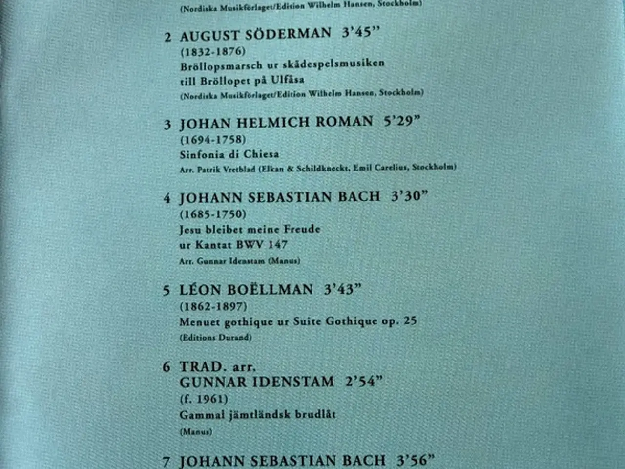 Billede 5 - Gunnar Idenstam – Bröllopsmusik – CD