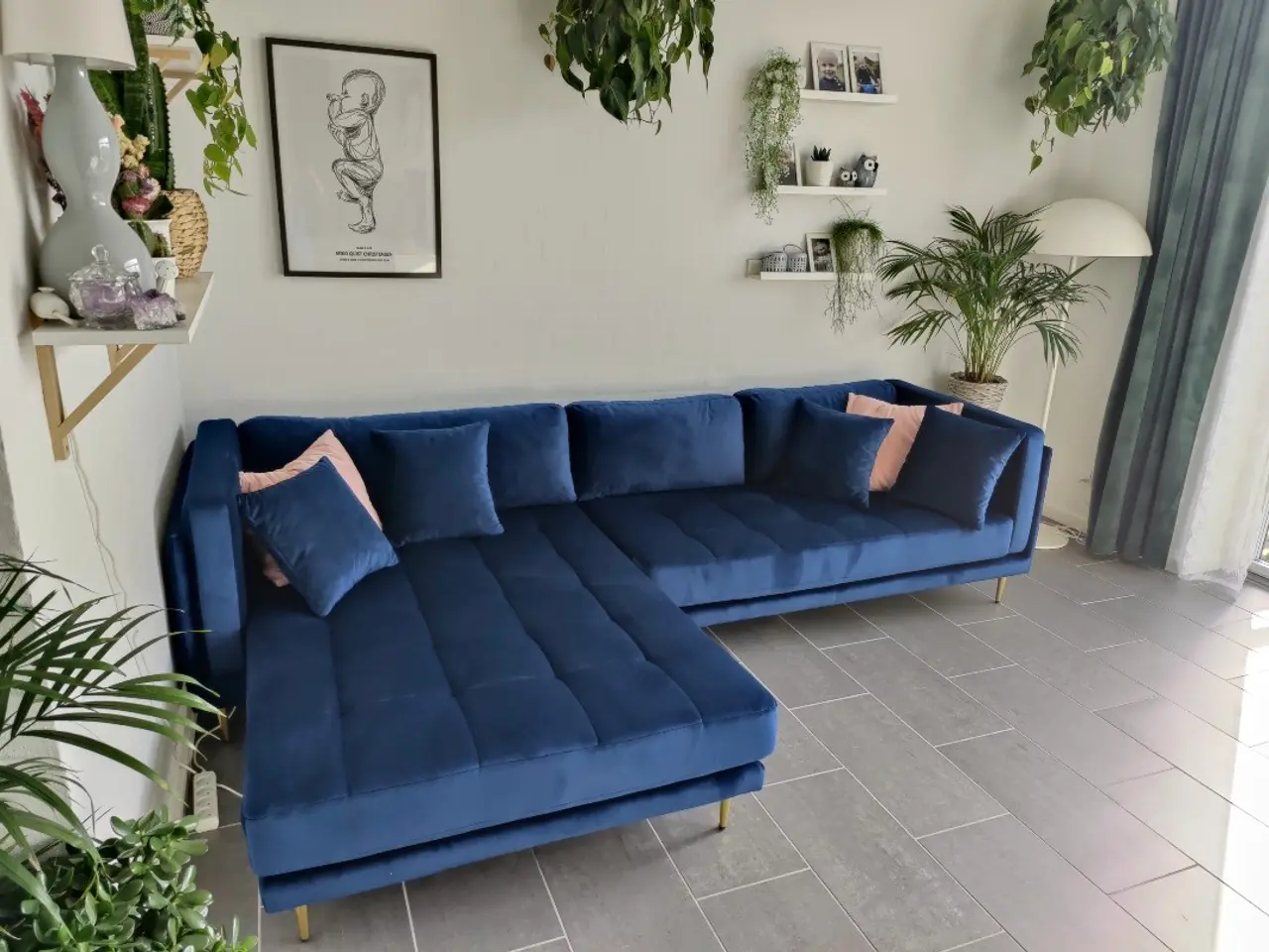 Billede 1 - Cali velour chaiselong 