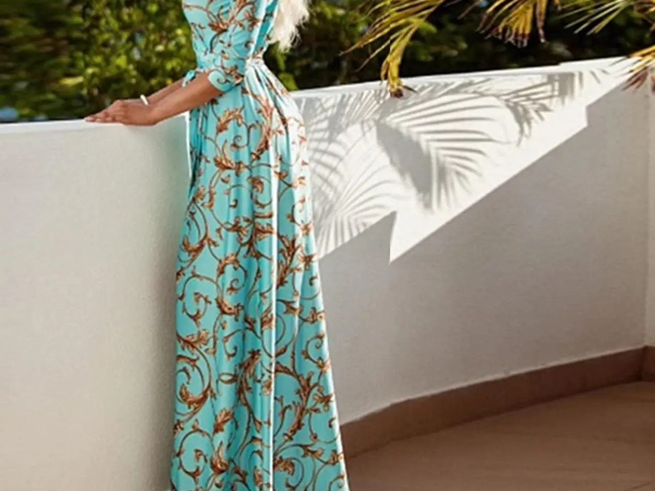 Billede 4 - Maxi.wrap.M.split skørt. farve+print:Str:Medium 