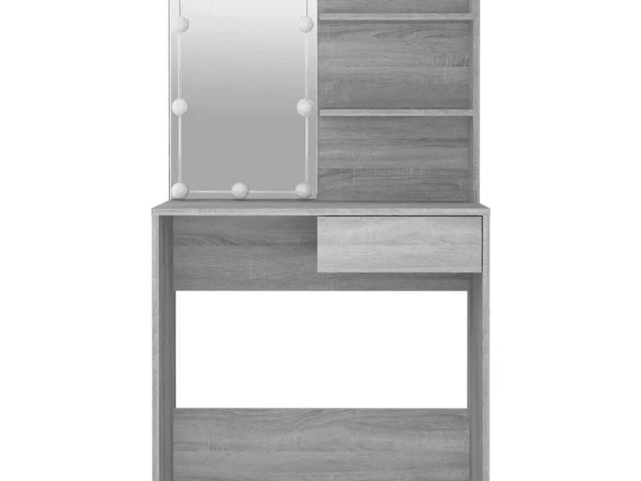Billede 5 - Makeupbord med LED-lys 74,5×40×141 cm - grå sonoma-eg