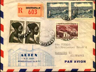 Luftpost Rekommanderet Brev fra Fransk Oriental Africa til Tyskland - 7 - 4 - 53