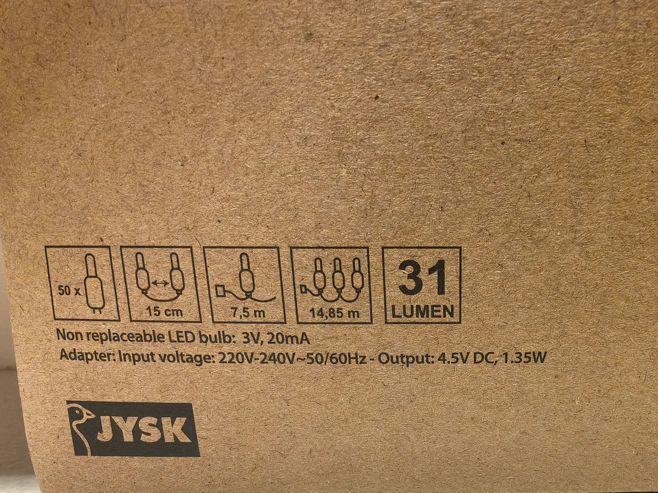 Billede 4 - 2 ubrugte kulørte lyskæder til ude og inde
