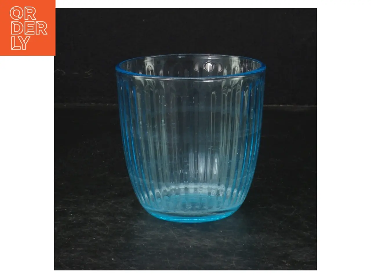Billede 1 - Blåt drikkeglas (str. 9 cm)