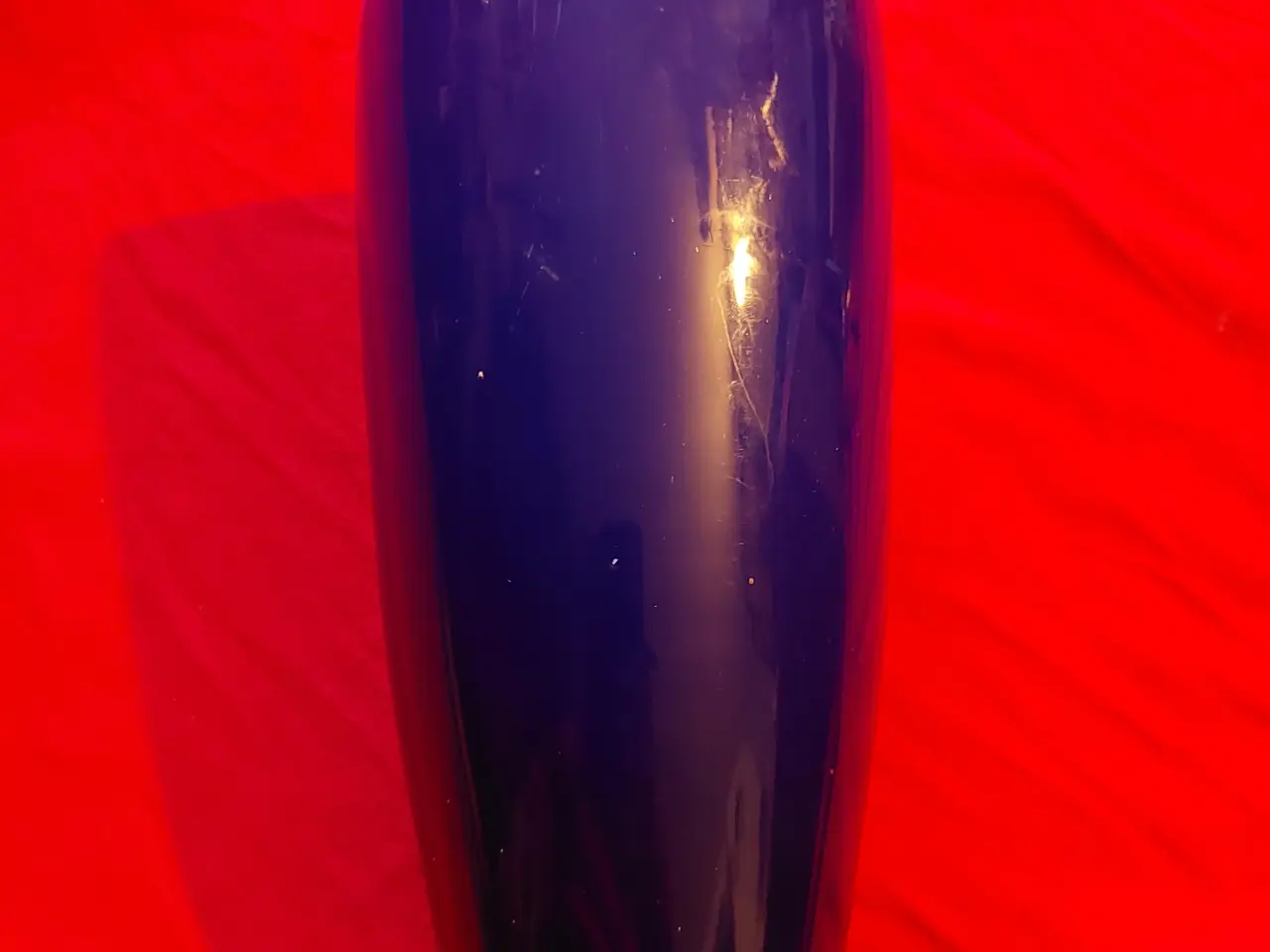 Billede 6 - Stor rundt glas vase i kongeblå farve