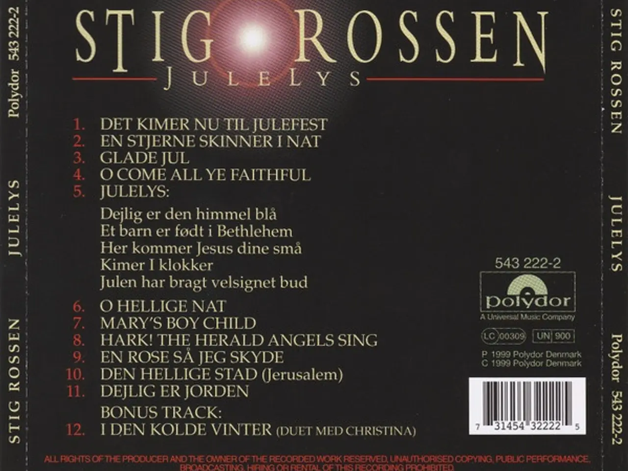 Billede 2 - Stig Rossen – Julelys – CD