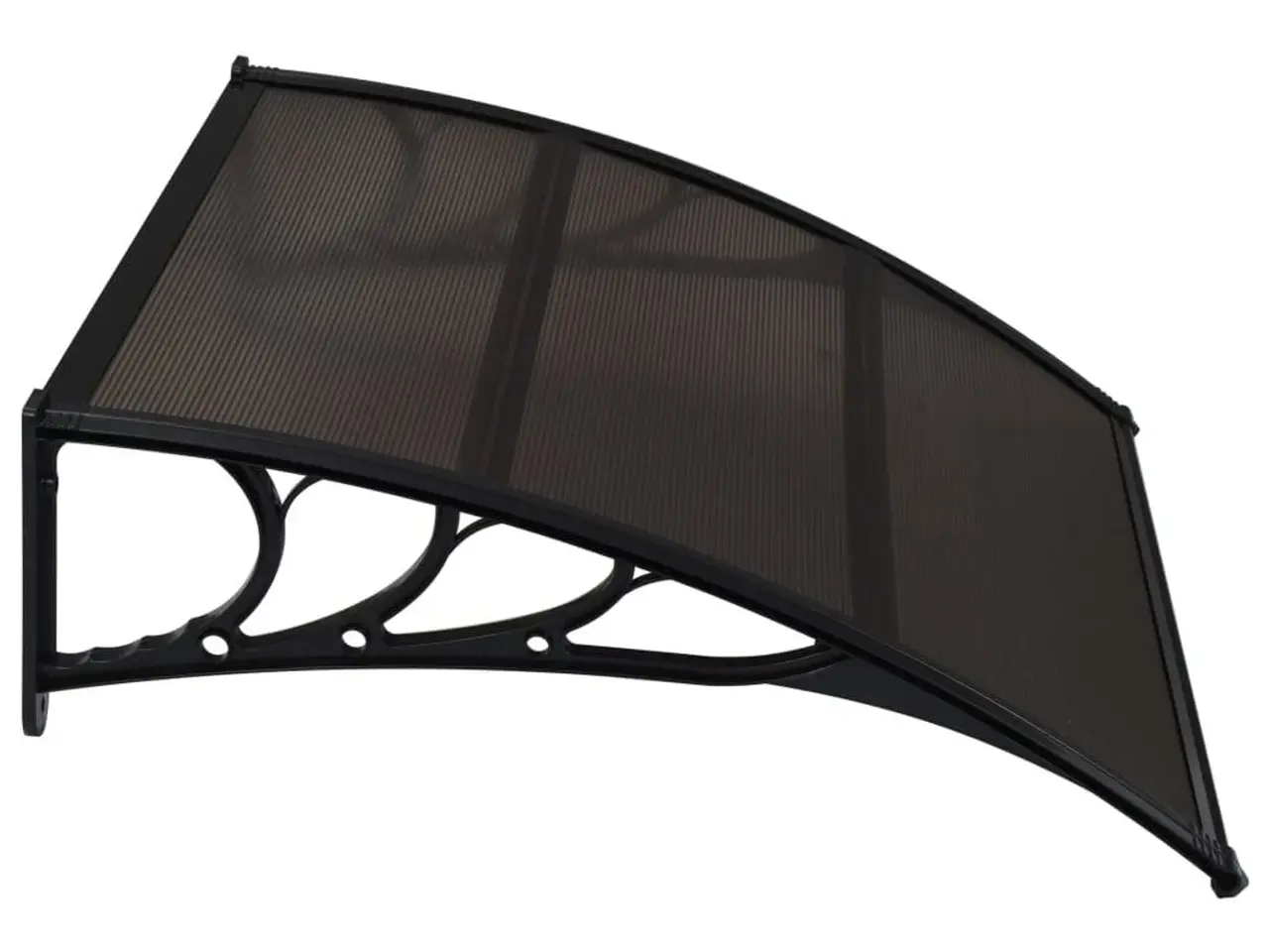 Billede 3 - Dørbaldakin 120 × 100 cm i polycarbonat - sort/gennemsigtig brun