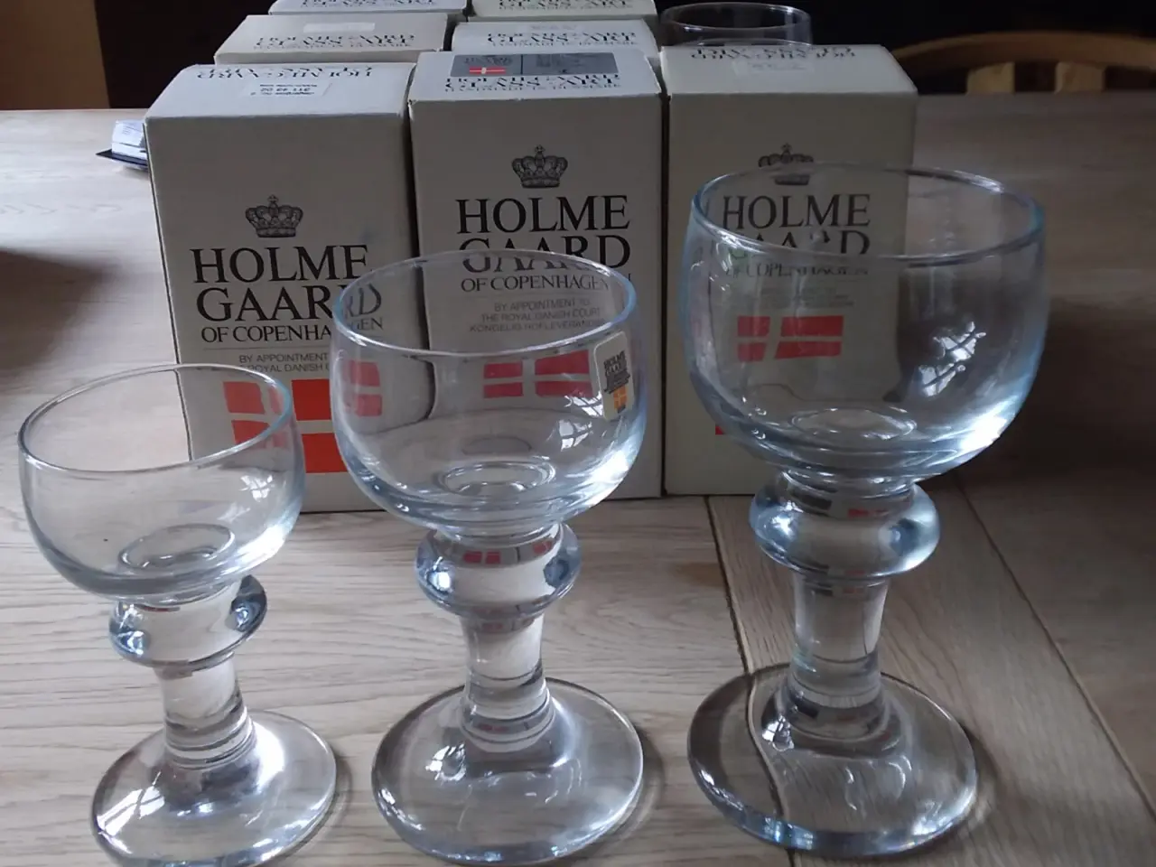 Billede 1 - Jægerglas fra holmegård   portvin hvidvin  1 rødvi