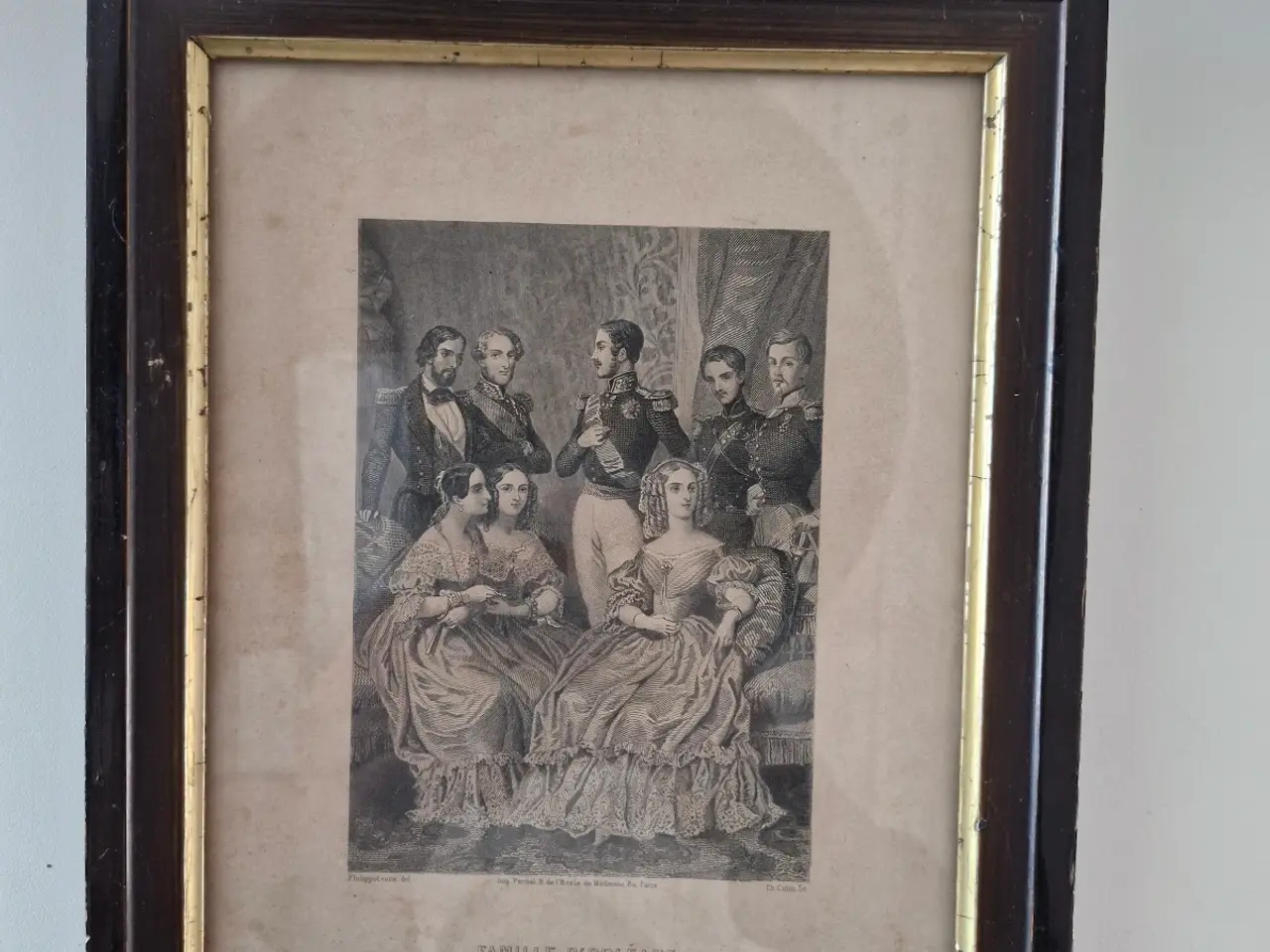 Billede 1 - Famille d'Orléans. Antikt stålstik 1836-37