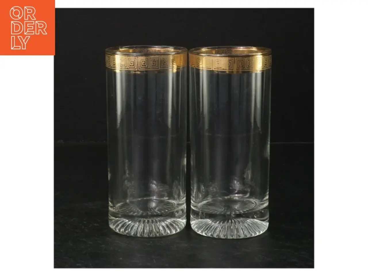 Billede 1 - Glasvaser med guldkant (str. Ø. 7 cm. længde, 14 cm)