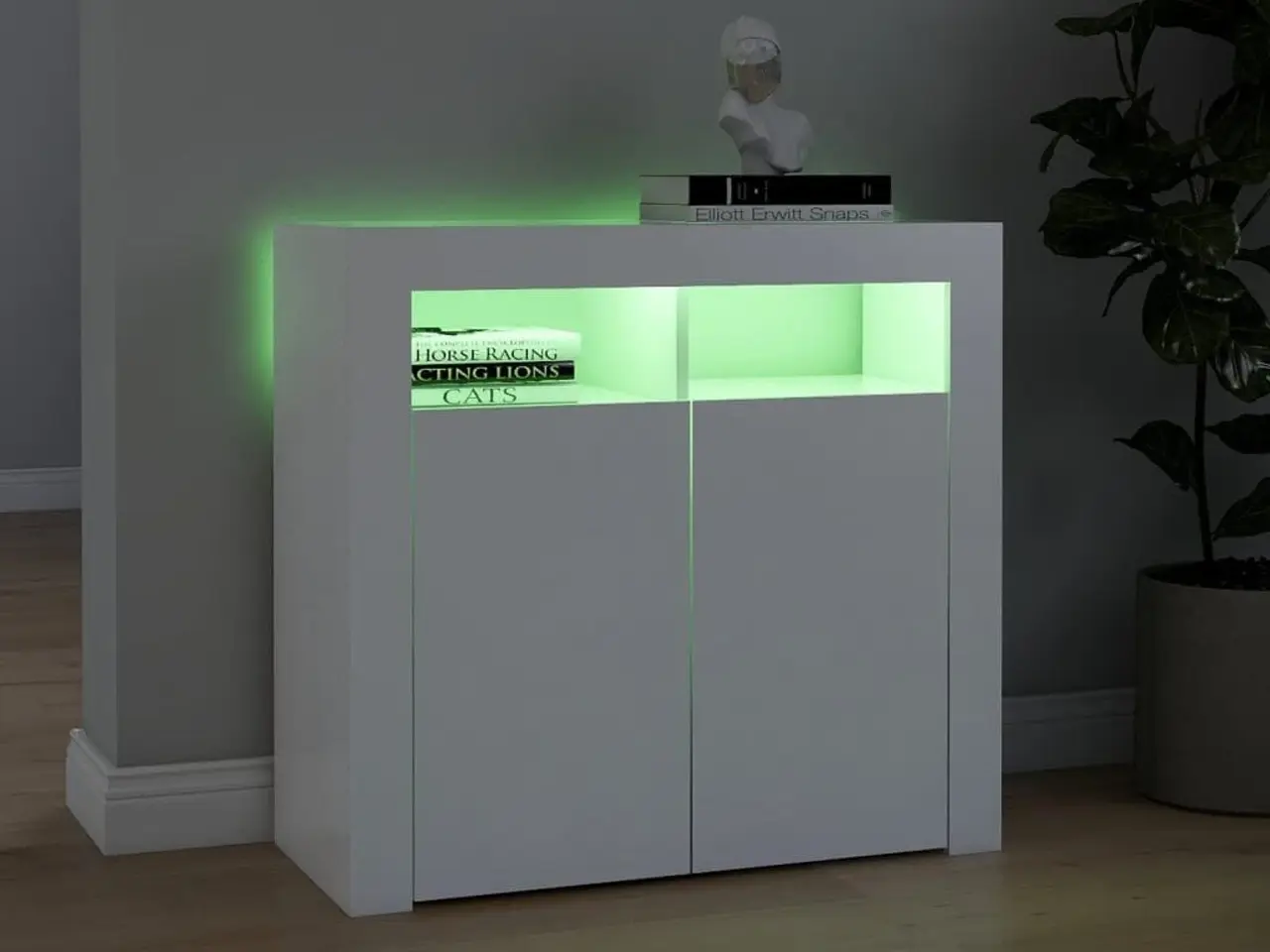 Billede 4 - Skænk med LED-lys 80x35x75 cm hvid