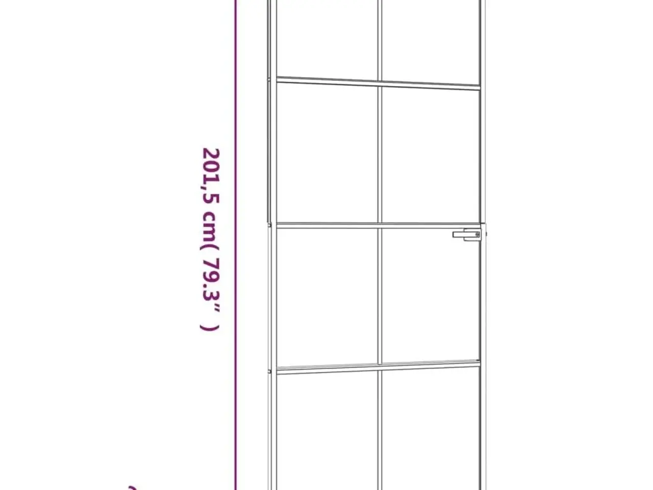 Billede 8 - Indvendig glasdør 83×201,5 cm - hærdet glas og sort aluminium