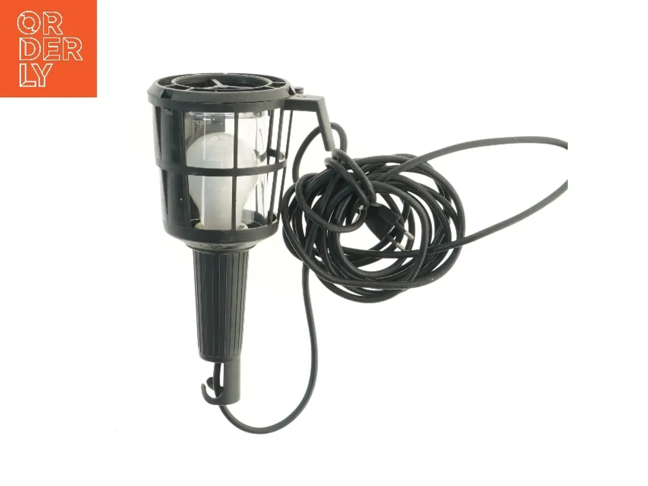 Billede 1 - Sort udendørs lampe med ledning (str. 26 cm)