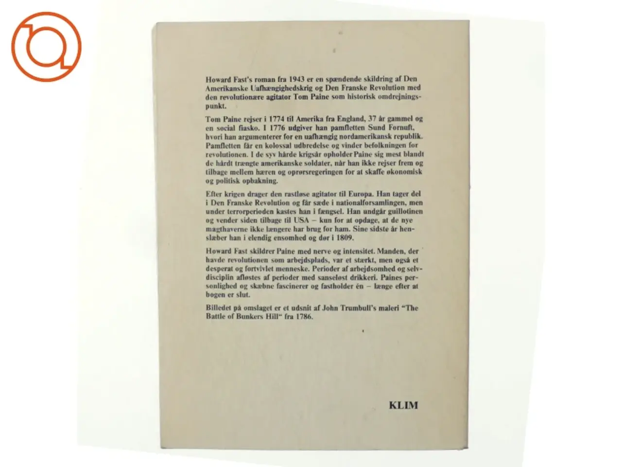 Billede 3 - Borger Tom Paine af Howard Fast (bog)