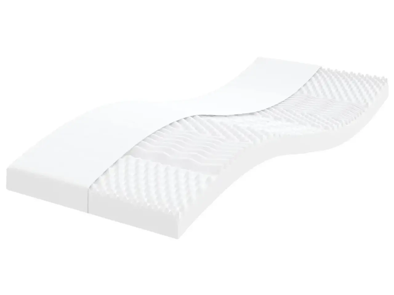 Billede 1 - Skummadras 90×190 cm - 7 zoner, hårdhed 20 ILD, hvid