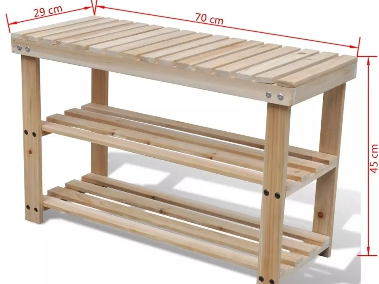 Billede 3 - Skoreol med bænk - 70 x 29 x 45 cm