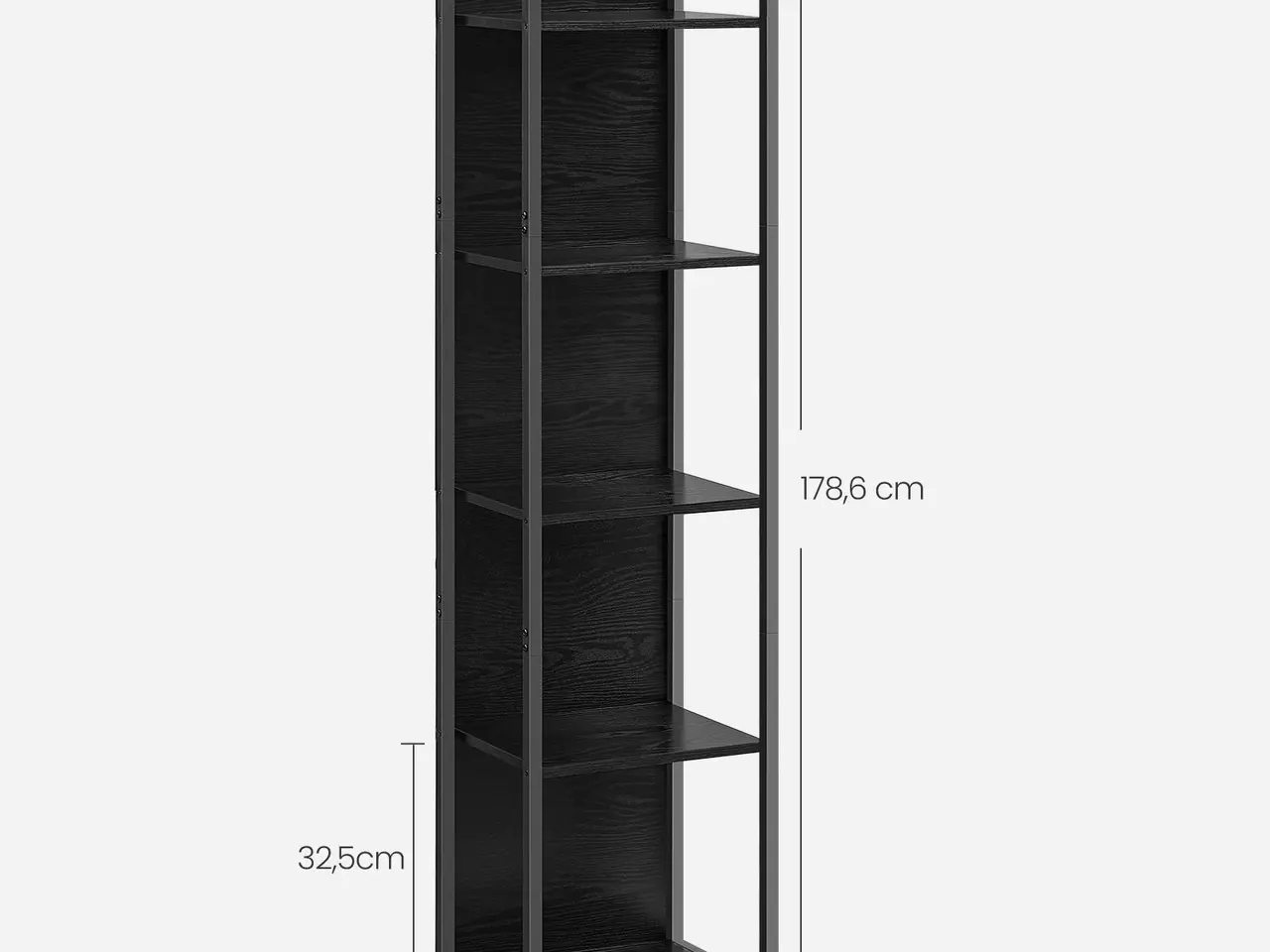 Billede 4 - Bogreol med LED-belysning, 6 hylder - Ebony Black