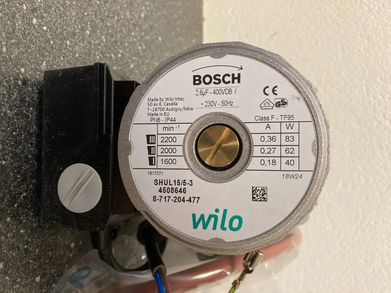 Billede 3 - Bosch Pump Wilo PN:87172042640 0.27 - 0.18 A G1