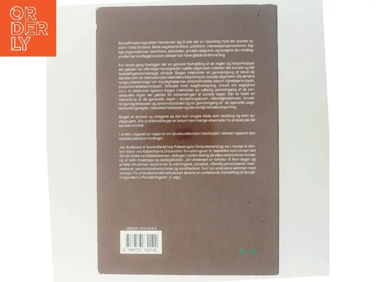 Billede 3 - Socialforvaltningsret af Jon Andersen (f. 1947) (Bog)