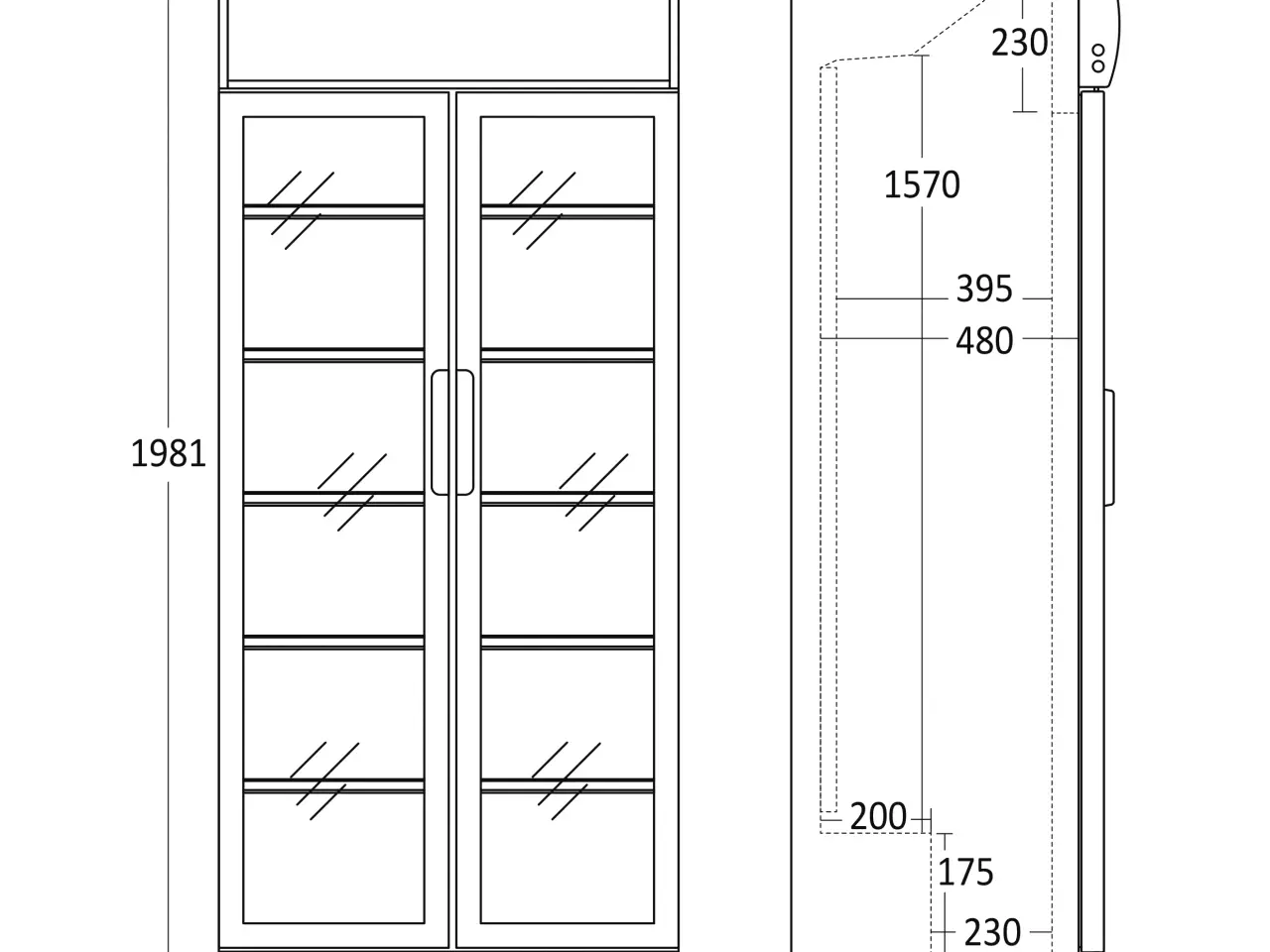 Billede 2 - Displaykøleskab 569 Liter – SD 881 BHE – sort