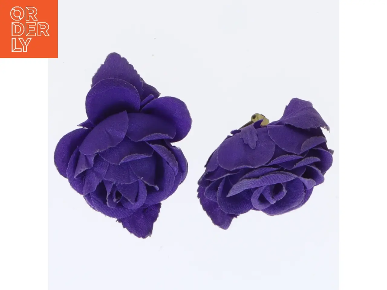 Billede 4 - Lilla blomster clip-on øreringe Ø5 cm (str. Ø 5 cm)