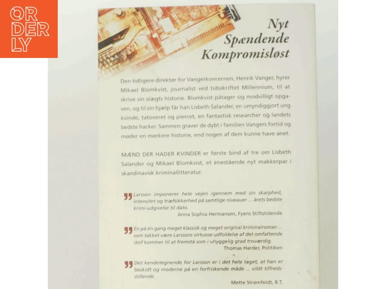 Billede 3 - Mænd der hader kvinder af Stieg Larsson (Bog)