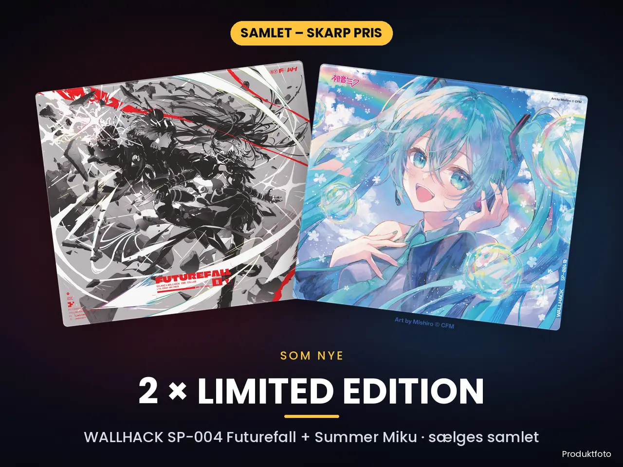 Billede 1 - 2 WALLHACK glasmusemåtter – Miku + Futurefall