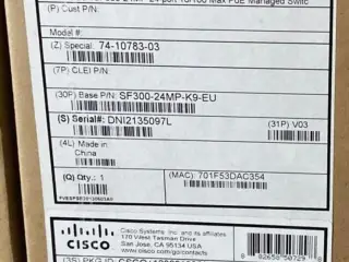 Cisco SF300-24MP 24-port PoE Managed Switch – NY