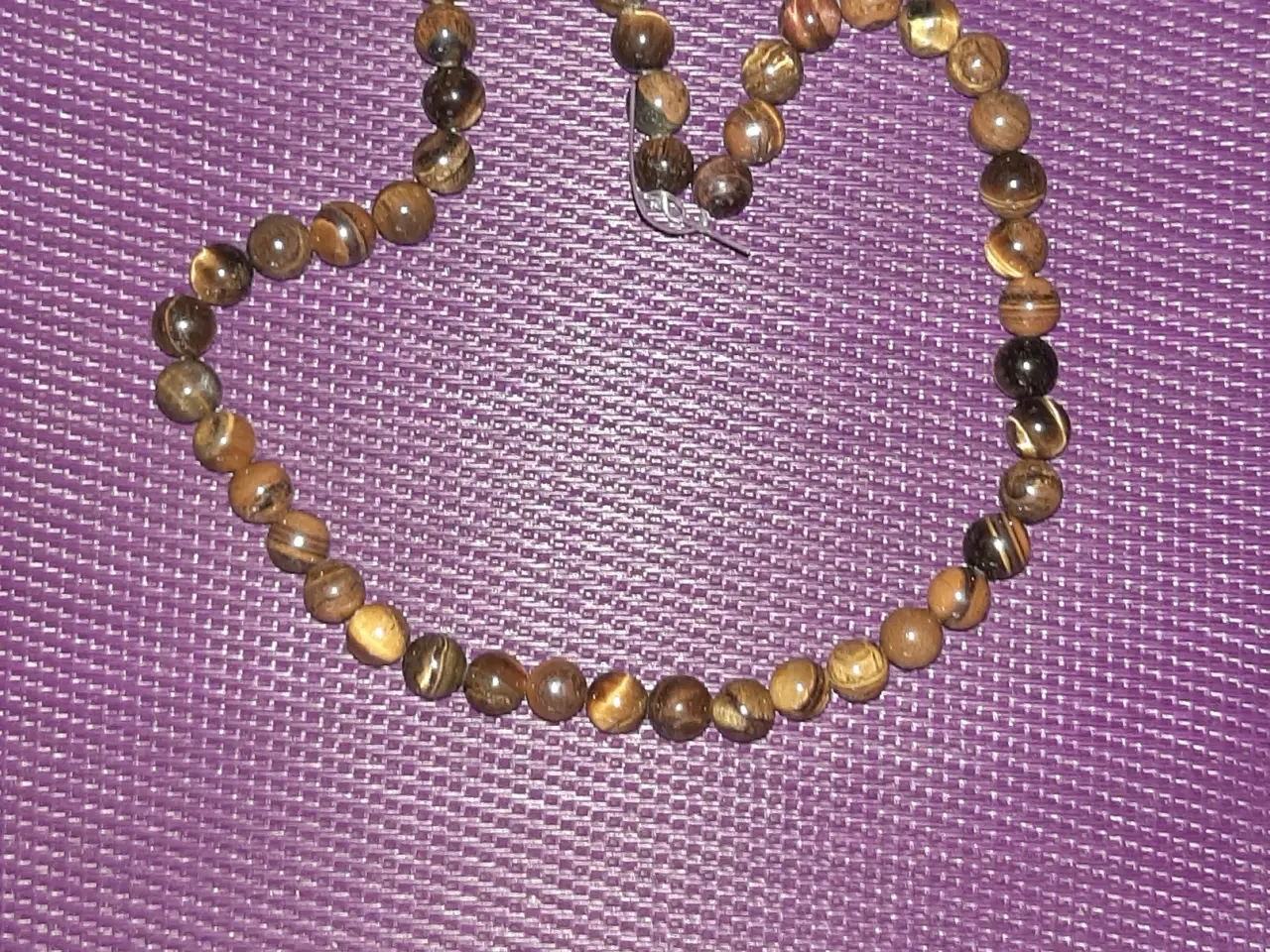 Billede 2 - Tiger Eye perler på snor- afrikanske.8 mm-47 styk.