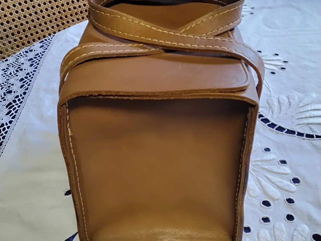 Billede 3 - Vintage kernelæder håndtaske - 28 X 14 X 18 cm
