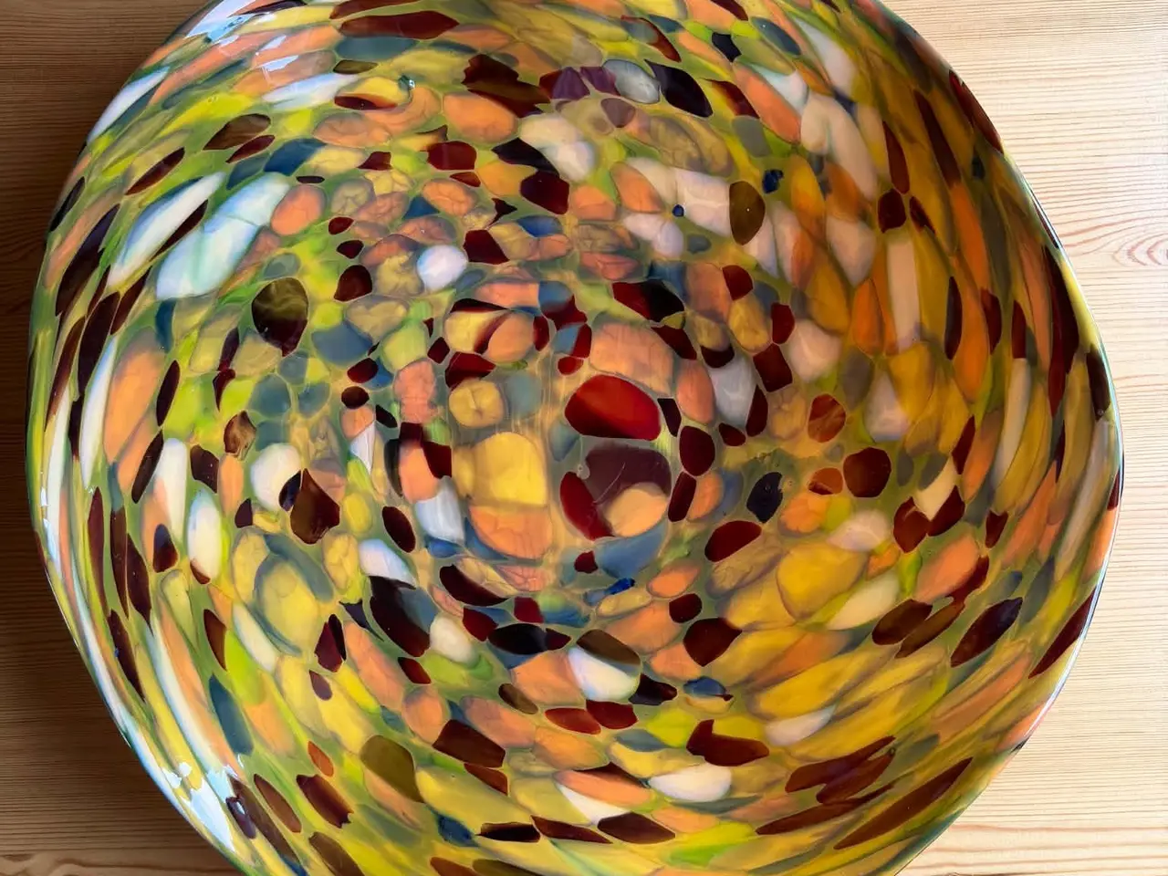 Billede 1 - Unikt & kæmpe glaskunst fad – Konfetti/Mosaikglas